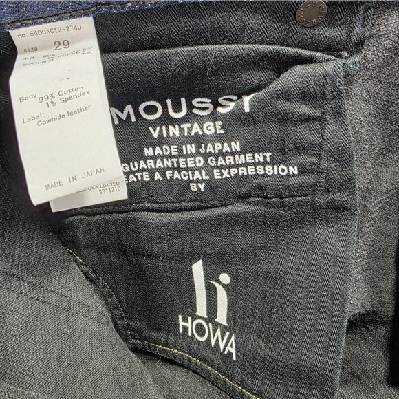 Moussy Vintage Jeans Womens 29 Black Skinny Fit Made in Japan 5A06AG12-2740 - Picture 5 of 11